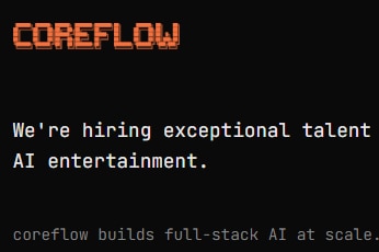 A screen shot of Coreflow's website.