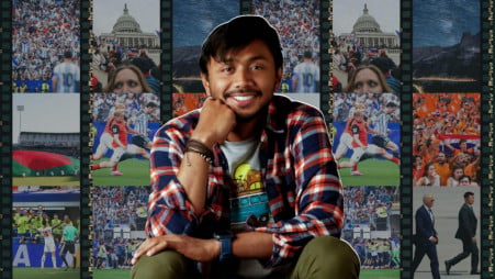 Shafkat Anowar is a Bangladeshi photojournalist based in Dallas, Texas, currently working as a staff visual journalist at The Dallas Morning News. Collage: TBS