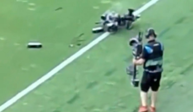 Spidercam crashes onto pitch during Hungary match | Football News