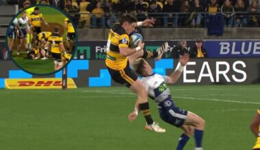 All Blacks: Cam Roigard slammed for 'disgusting' football antics in Hurricanes' semi-final victory