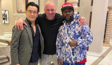 Dana White meets with Floyd Mayweather and Nobuyuki Sakakibara