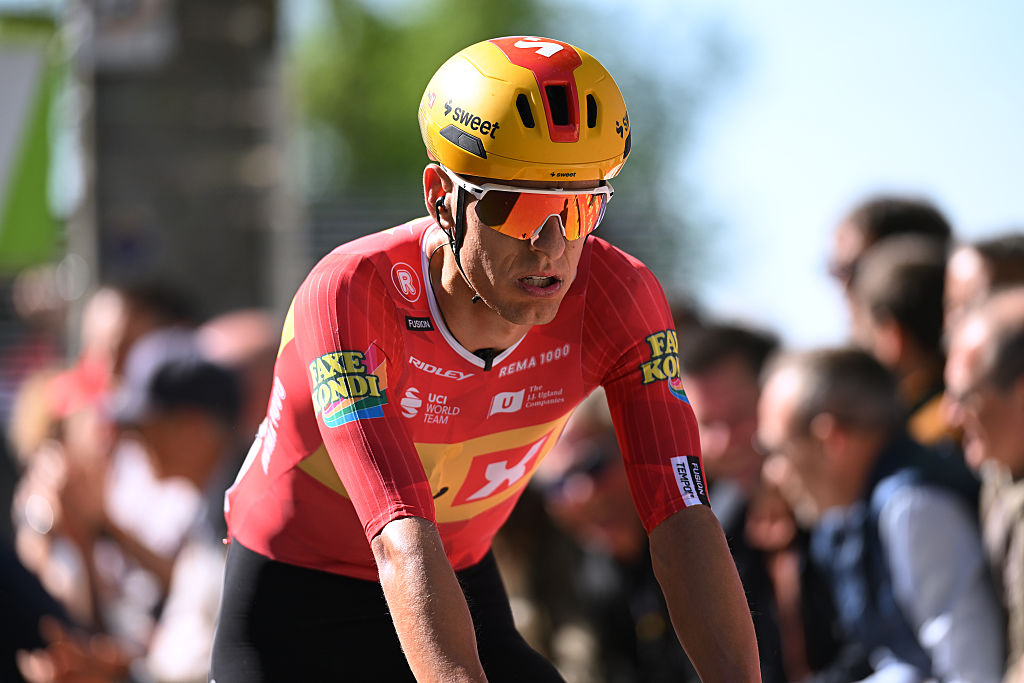 MUR DE HUY, BELGIUM - APRIL 22: Tobias Halland Johannessen of Norway and Team Uno-X Mobility reacts after the 90th La Fleche Wallonne 2026 a 200km one day race from Herstal to Mur de Huy / #UCIWT / on April 22, 2026 in Herstal, Belgium. (Photo by Dario Belingheri/Getty Images)
