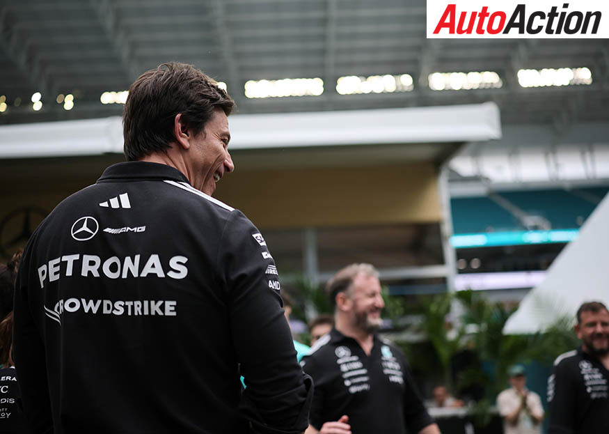 Mercedes team principal Toto Wolff in the paddock at the 2026 Miami Grand Prix