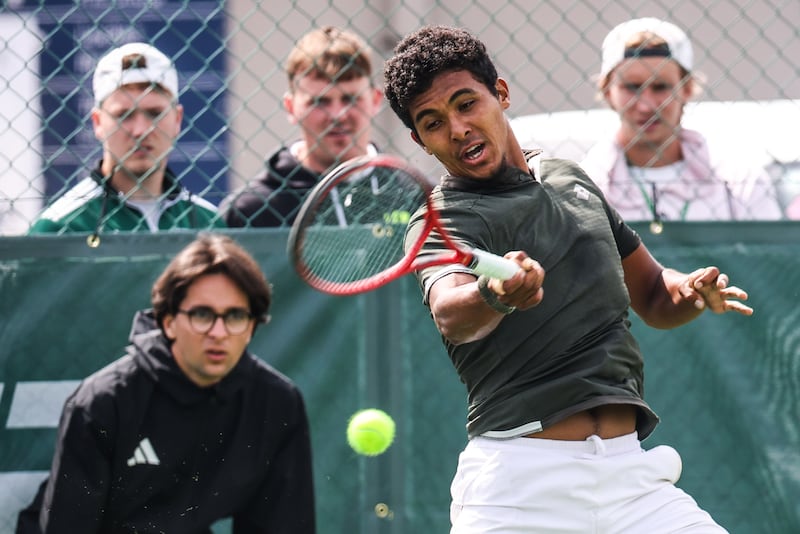 Ammar Elamin in action at Elm Park on June 15th, 2026. Photograph: Tom Maher/©INPHO