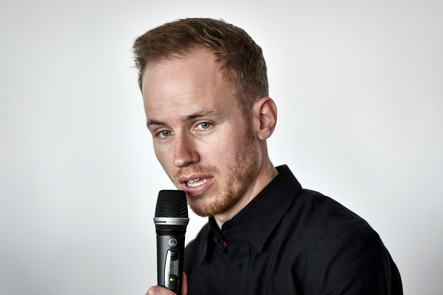 Team Sunweb sports director Marc Reef speaks during a press conference on April 1, 2019 in Waregem, six days prior to the start of the Tour of Flanders' one day cycling race. (Photo by DIRK WAEM / various sources / AFP) / Belgium OUT (Photo credit should read DIRK WAEM/AFP via Getty Images)