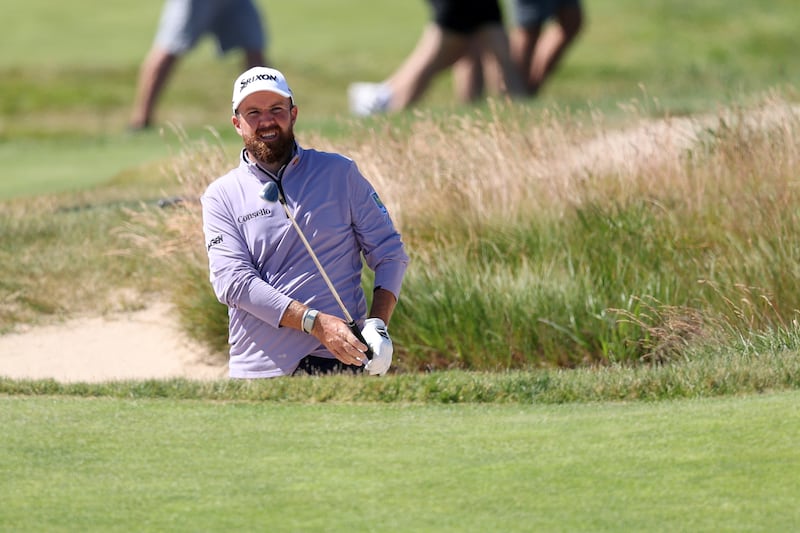 Shane Lowry of Ireland watches his shot during a practice round prior to the 126th US Open at Shinnecock Hills Golf Club on June 16, 2026 in Southampton, New York. Photograph: Warren Little/Getty Images