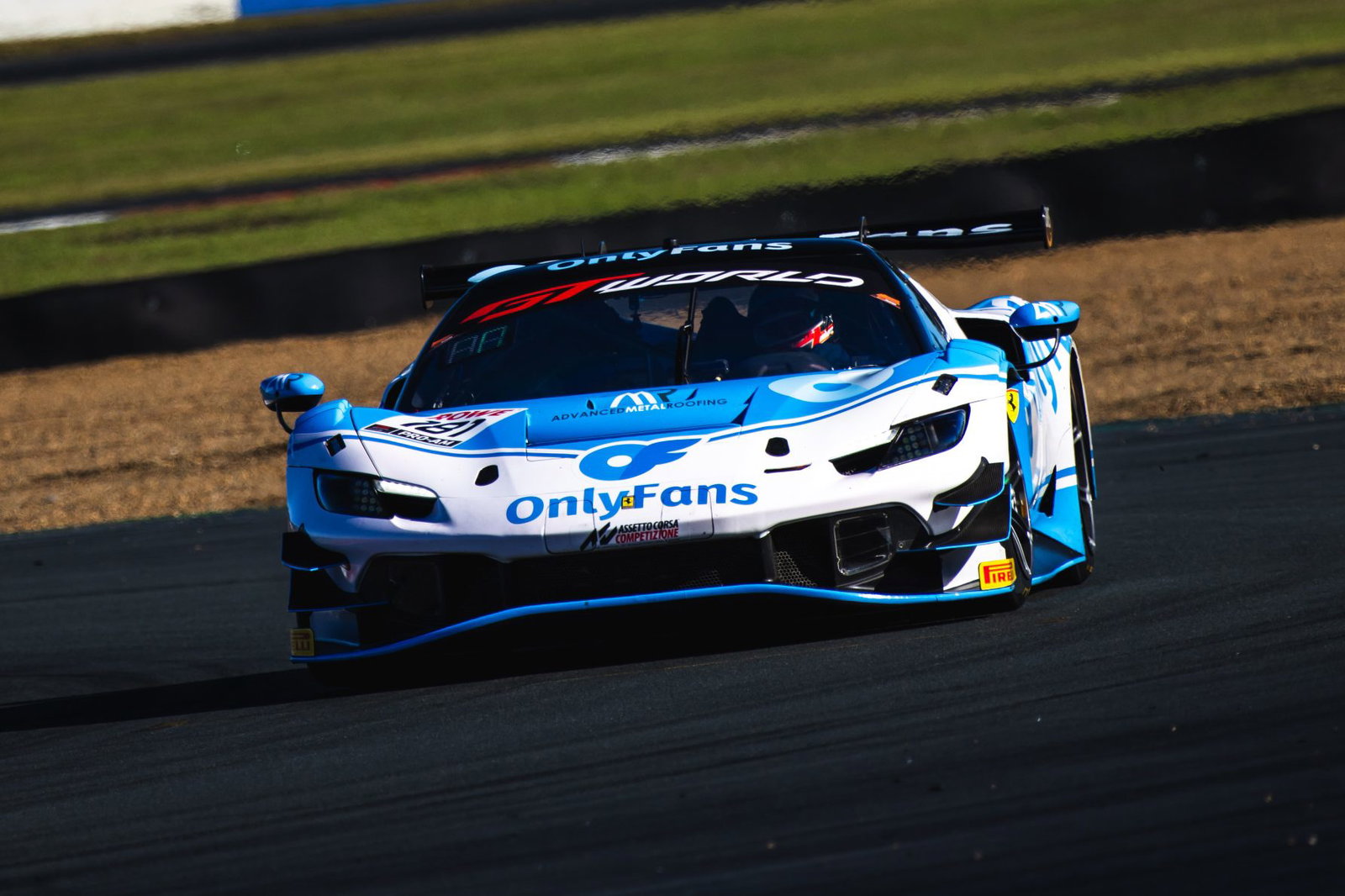 Renee Gracie and Will Davison's Ferrari at Queensland Raceway