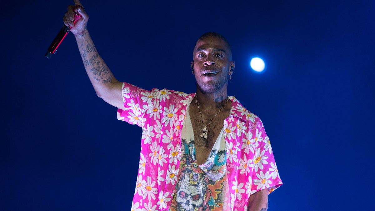 Rapper Kid Cudi performing onstage at Rolling Loud Miami in Miami Gardens Florida