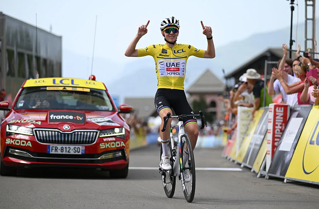 Tadej Pogacar winning the Criterium du Dauphine 2025