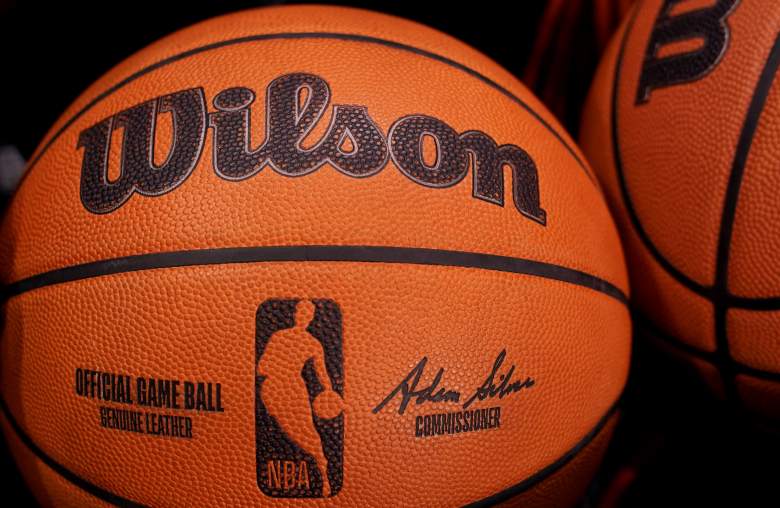 A close up of an NBA ball.