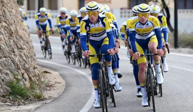 ALTEA, SPAIN - JANUARY 09: (L-R) Milan Van Den Haute of Belgium and Siebe Deweirdt of Belgium during the training camp of the Team Flanders- Baloise on January 09, 2026 in Altea, Spain. (Photo by Dario Belingheri/Getty Images)