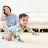 Grandchild, twilight parenting, grandparents, grandmother, baby, exhausted, tired - stock photo