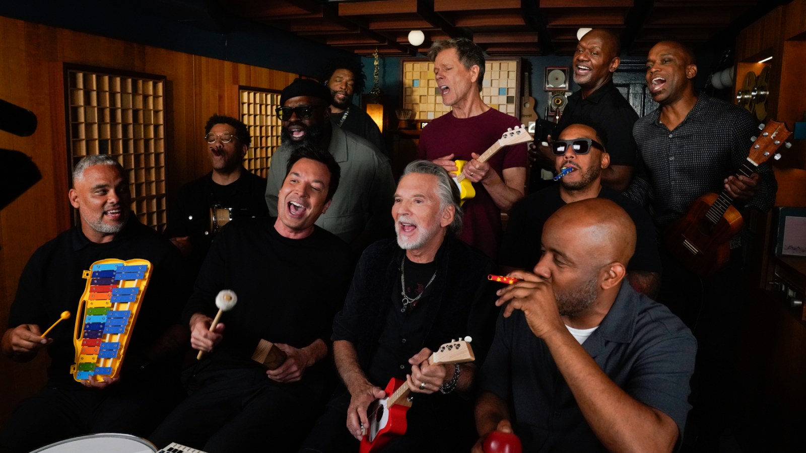 Kenny Loggins, Kevin Bacon Perform 'Footloose' on Classroom Instruments