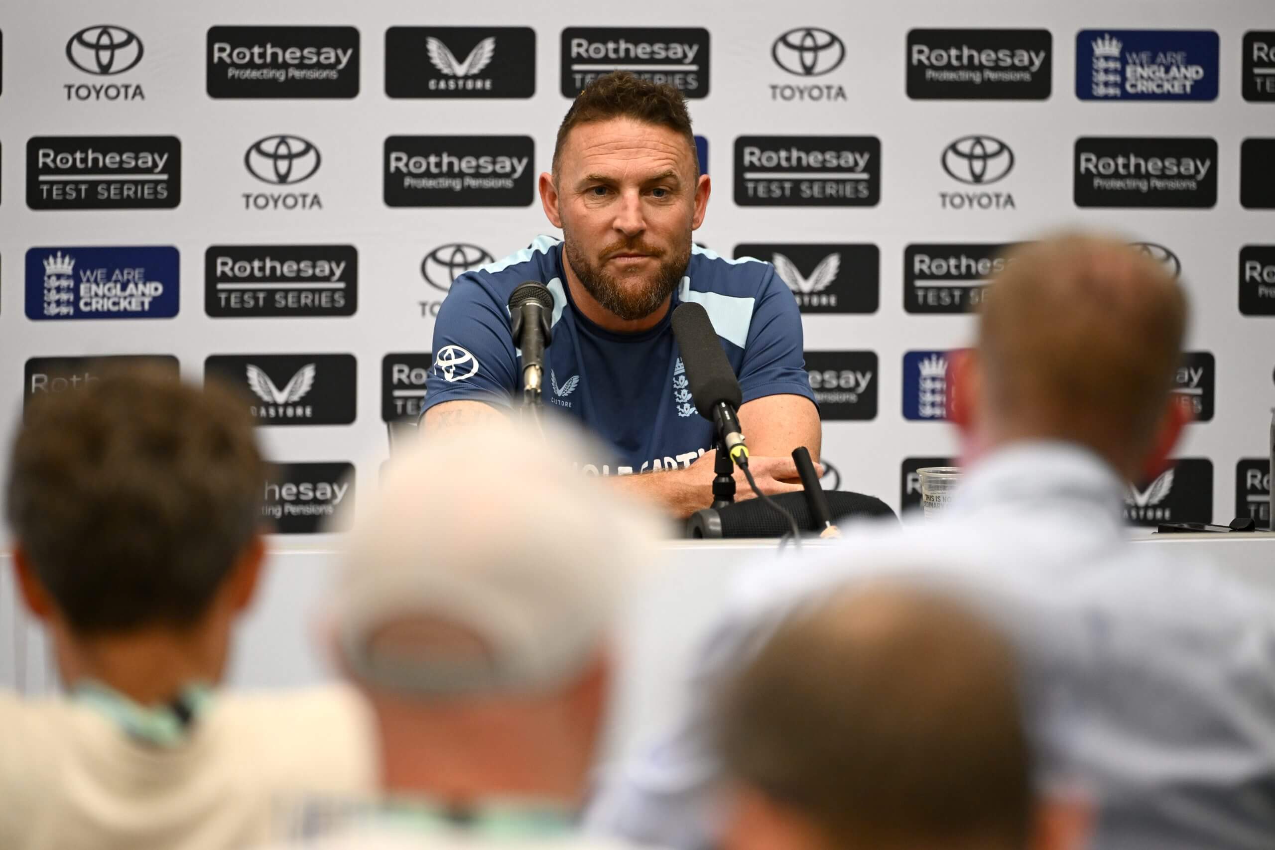 Brendon McCullum talks to the media at Trent Bridge