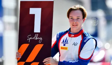BARCELONA, SPAIN - MAY 31: Martinius Stenshorne of Norway and Hitech TGR (14) leads Roman Bilinski