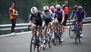 SANTE STEFANO DI CADORE, ITALY - JUNE 03: (L-R) Lauren Dickson of Great Britain and Demi Vollering of Netherlands and Team FDJ United - SUEZ compete in the breakaway competes during the 37th Giro d&amp;apos;Italia Women 2026, Stage 5 a 146km stage from Longarone to Sante Stefano di Cadore 911m / #UCIWWT / on June 03, 2026 in Sante Stefano di Cadore, Italy. (Photo by Luc Claessen/Getty Images)