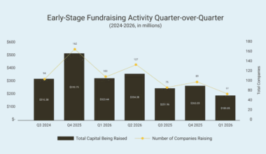 A chart showing early-stage fundraising activity year-over-year