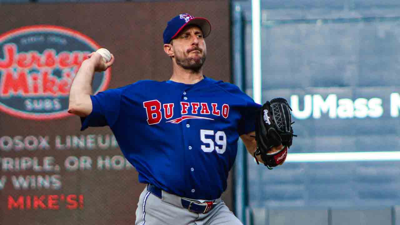 Blue Jays' Max Scherzer strikes out five in second triple-A rehab start