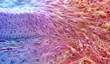 Study: Mesenchymal drift: A convergent framework for the hallmarks of aging.  AI-generated biomedical illustration showing a transition from organized healthy tissue to fibrotic, inflamed tissue, representing mesenchymal drift during aging. Image Credit: ChatGPT / OpenAI.