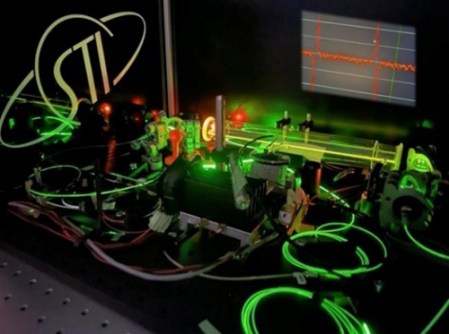 An iodine optical clock prototype on a testbed, being a contender for use on second-generation Galileo satellites