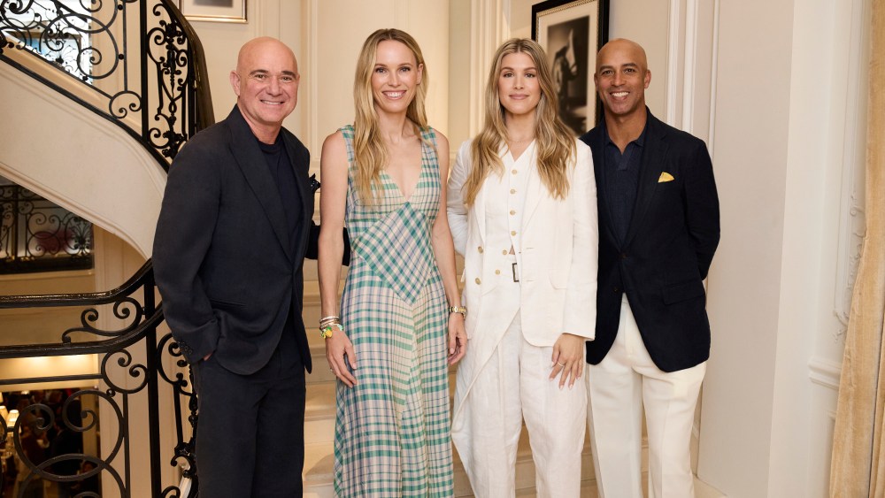 Andre Agassi, Caroline Wozniacki, Genie Bouchard, and James Blake