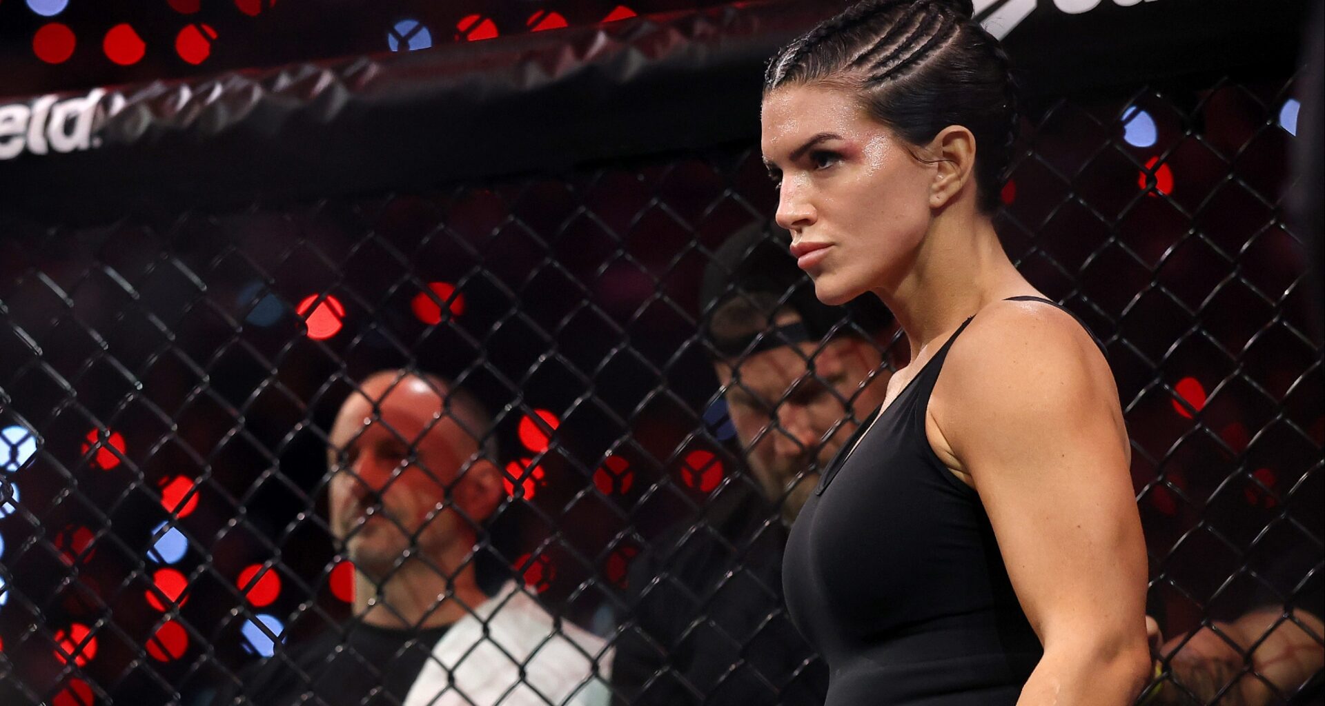 Gina Carano enters the cage for her fight against Ronda Rousey