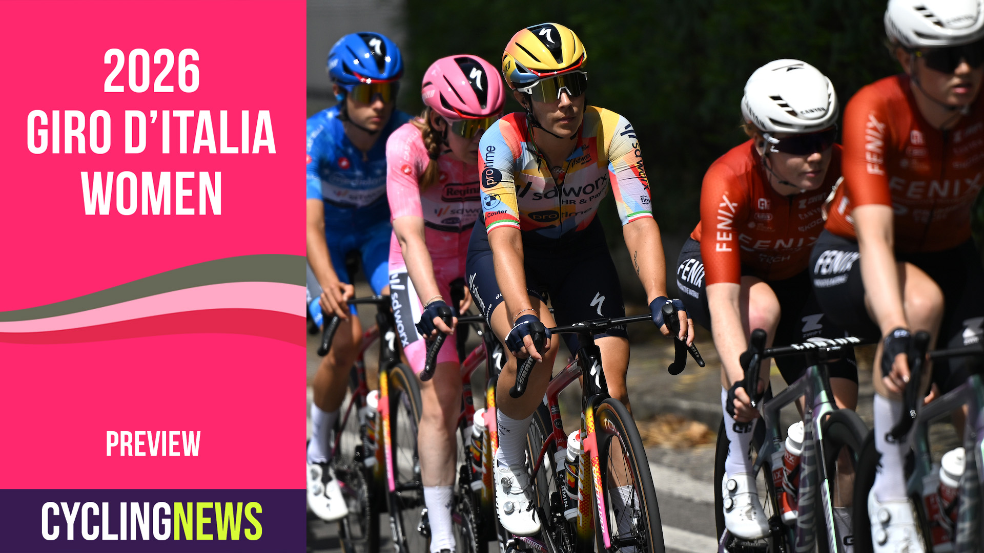 The peloton racing at the 2026 Giro d'Italia Women