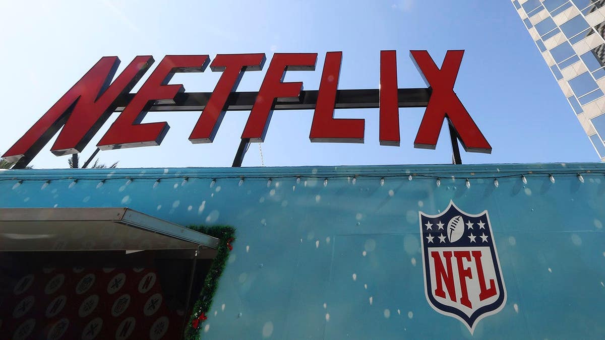 Netflix and NFL signage advertising Christmas Day games