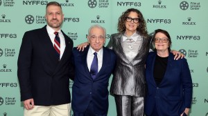 Damon Cardasis, Martin Scorsese, Rebecca Miller and Cindy Tolan attend the 'Mr. Scorsese' Photo Call during the 63rd New York Film Festival at Alice Tully Hall, Lincoln Center on October 04, 2025 in New York City.