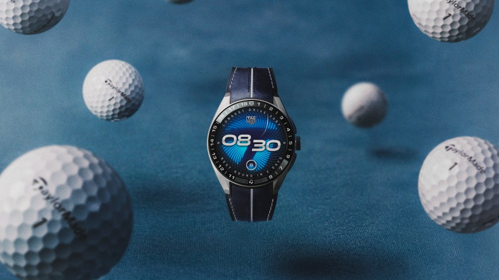 The Tag Heuer Connected Calibre E5 45mm x TaylorMade edition watch.