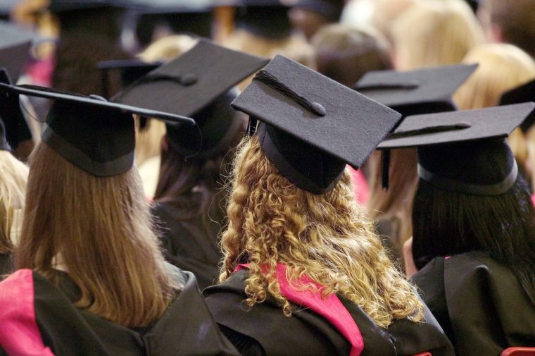 University of Birmingham graduates at a degree ceremony at the school's Great Hall.