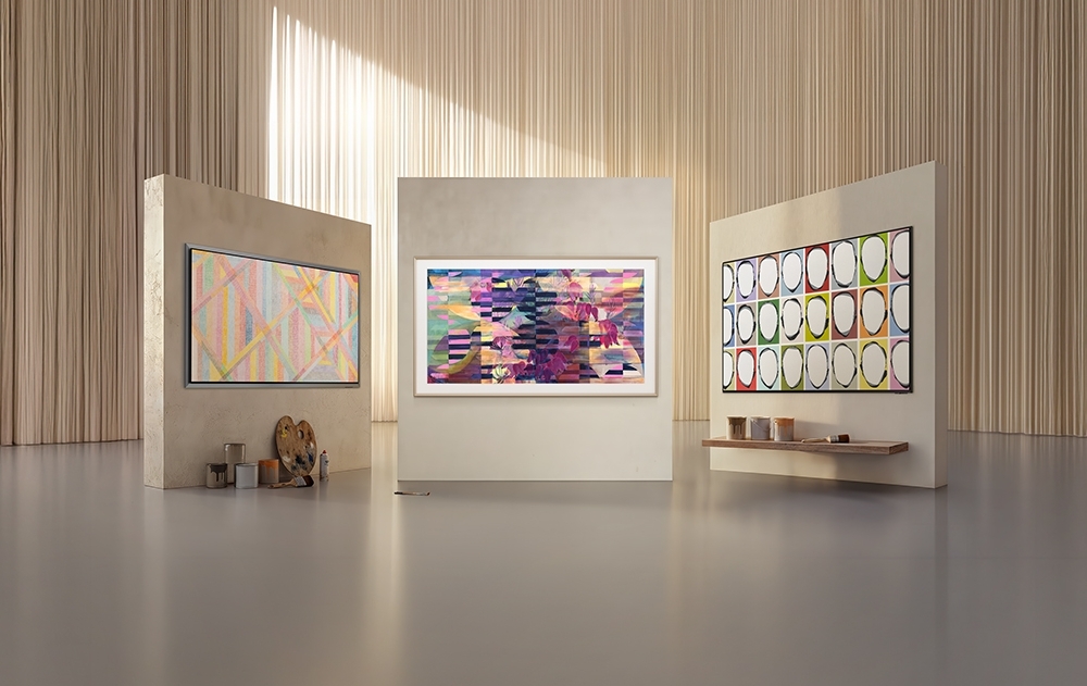  Samsung’s 2026 Art TV lineup offers digital collections of curated artworks through Samsung Art Store. 
(From left) 2026 OLED S95H, The Frame Pro and Micro RGB.
