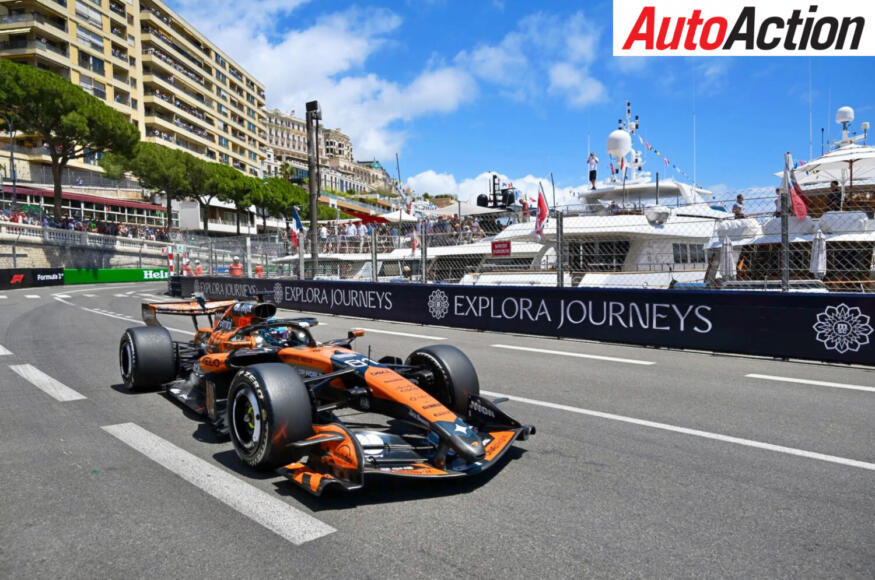 Oscar Piastri, McLaren MasterCard Formula One team, driving on track during practice on Friday at the 2026 F1 Monaco Grand Prix.