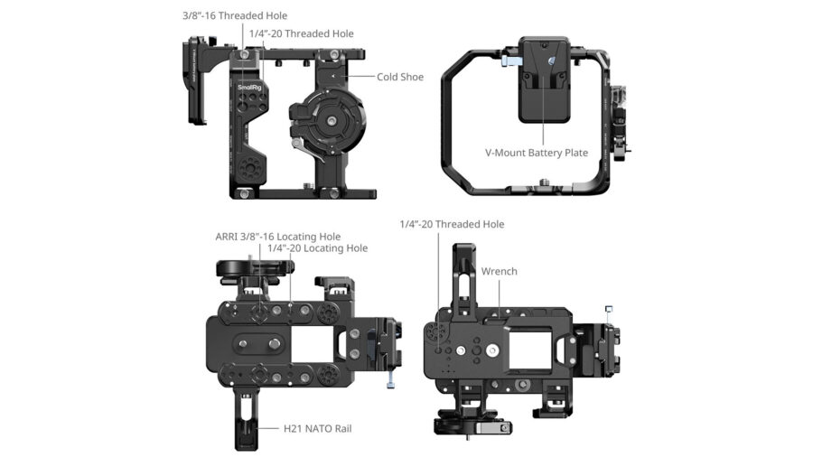 SmallRig cage for Sony FX6 mounting points.