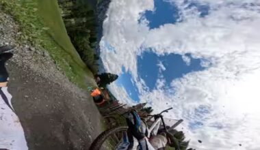 Troy Brosnan somehow survived hitting another rider's bike in Leogang practice