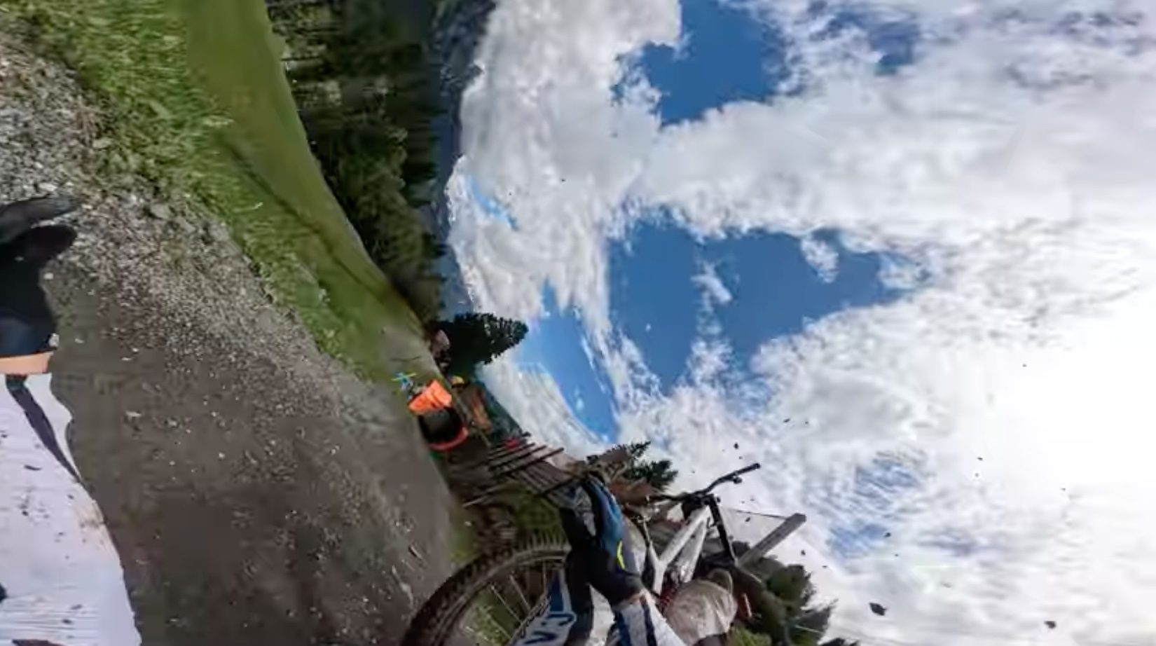 Troy Brosnan somehow survived hitting another rider's bike in Leogang practice