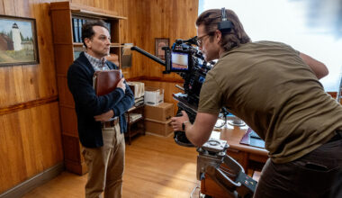 Matthew Rhys films a trippy scene in episode five of Widow’s Bay.