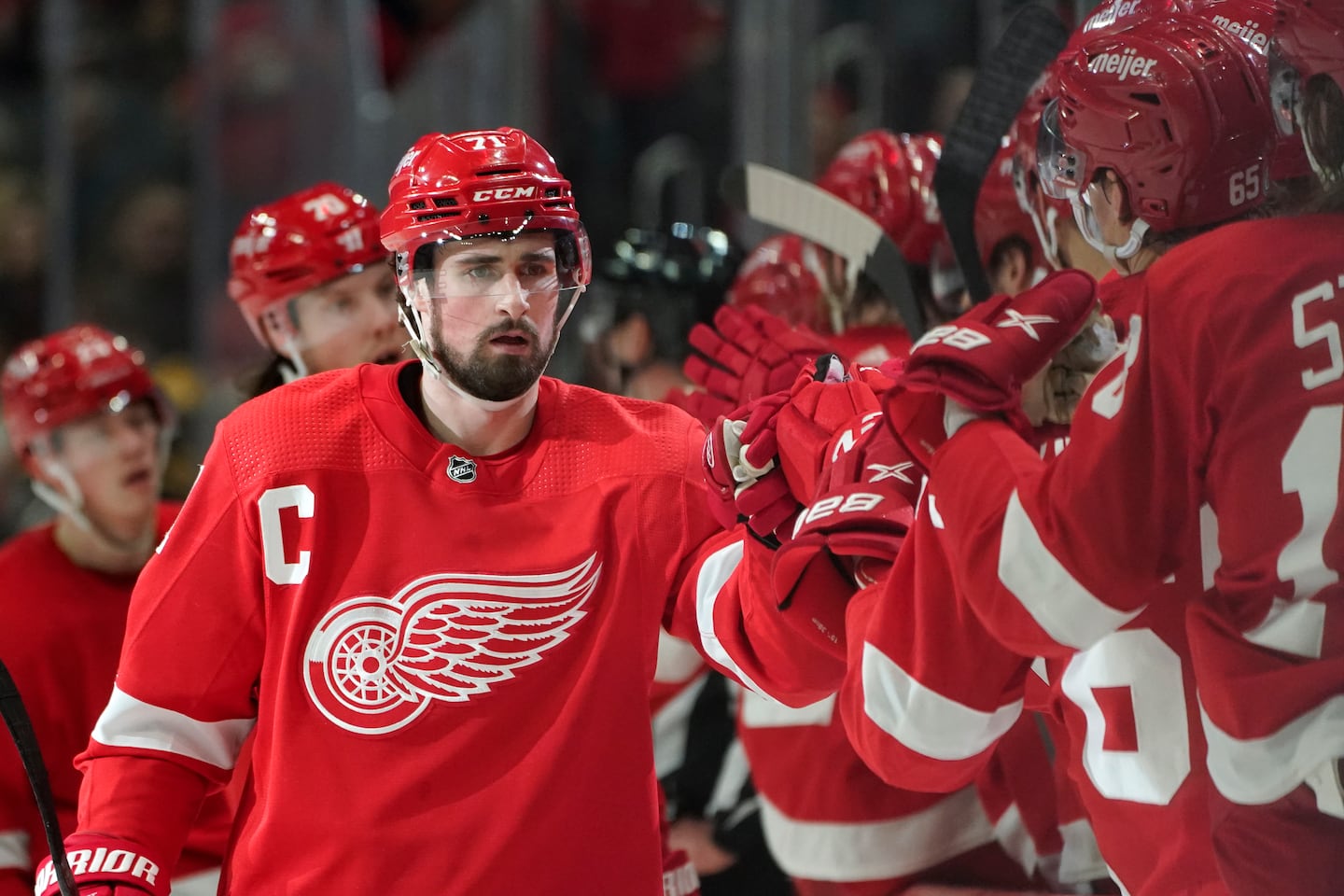 Red Wings captain Dylan Larkin would be a good fit between Morgan Geekie and David Pastrnak on the Bruins' top line.