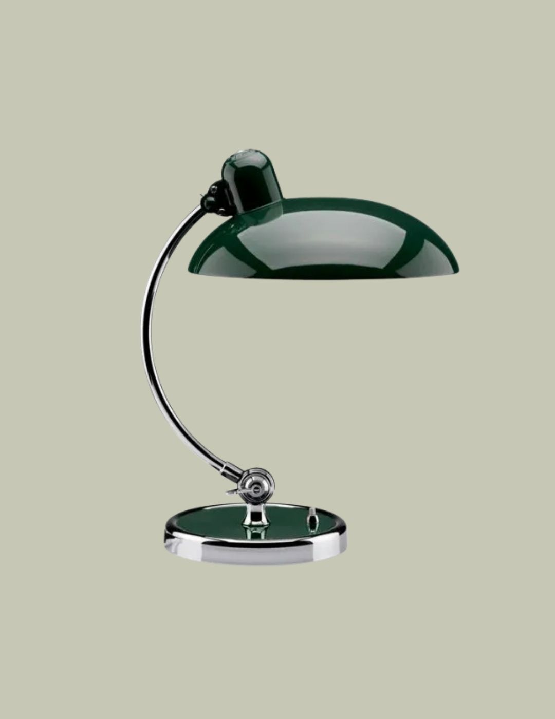 Kaiser Idell Luxus Table Lamp against pale green background.