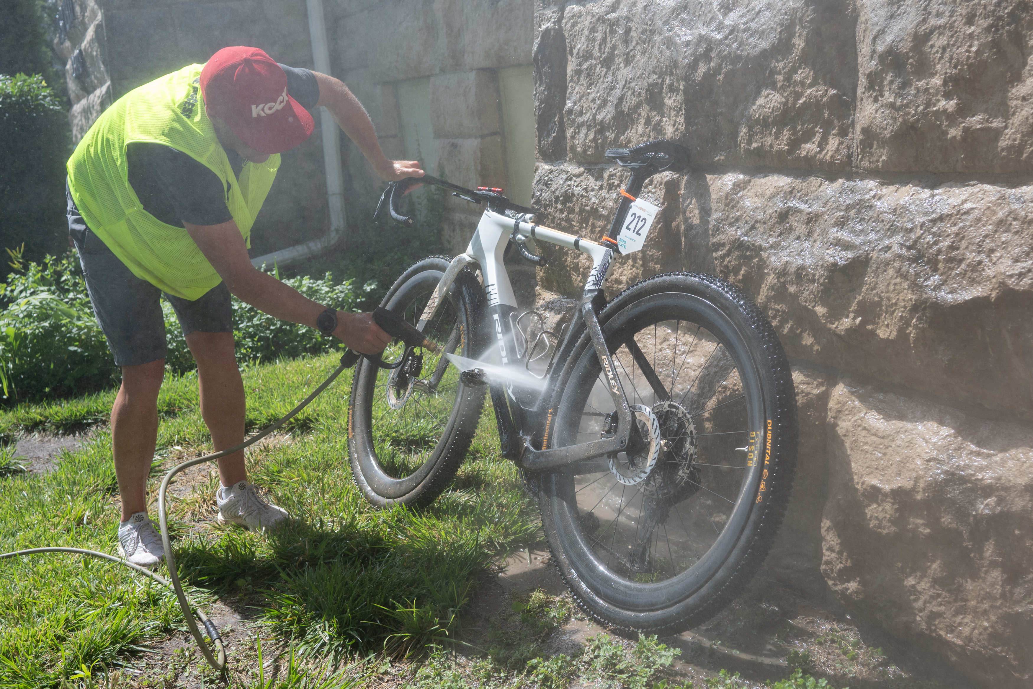 Photos of the bikes from the finish line of Unbound Gravel 2026