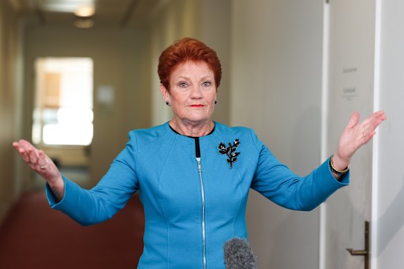 One Nation leader Pauline Hanson.