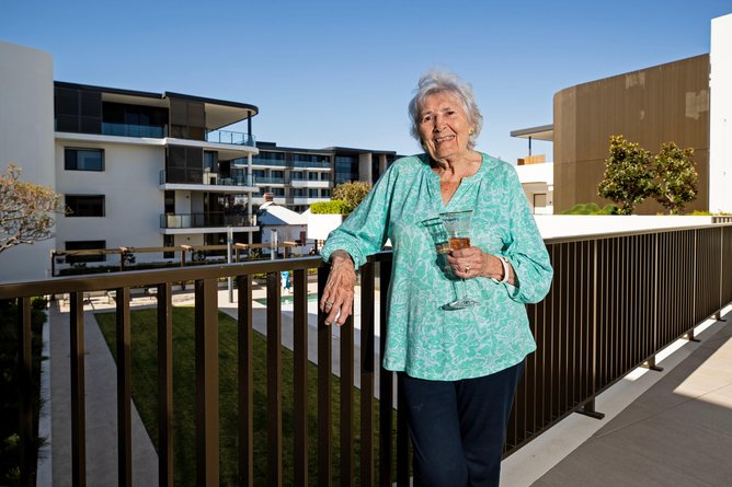 Margaret Welch is glad for the thoughtful urban planning by Curtin Heritage Living in Cottesloe and credits it for helping bring the community, including people living in their own homes in the local area, together.  Picture: Michael Wilson