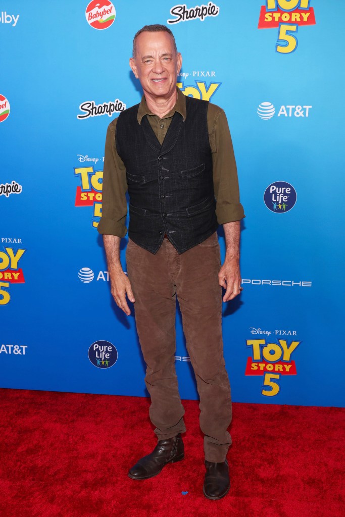Tom Hanks at the "Toy Story 5" premiere