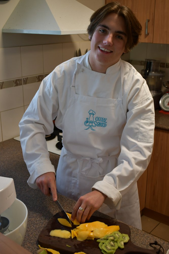 Luke Harris in the kitchen in 2022.