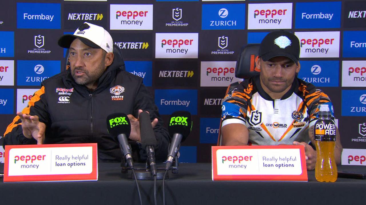 NRL 2026: Benji Marshall calls Wests Tigers brain dead and dumb after 68-0 loss to Panthers, will he make changes, press conference, reaction, news