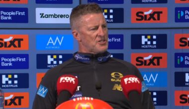 AFL news 2026: Damien Hardwick press conference video after Gold Coast Suns loss to Fremantle Dockers, reveals new ladder aim for club