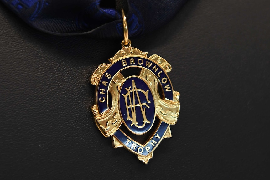 Close-up image of the Brownlow medal