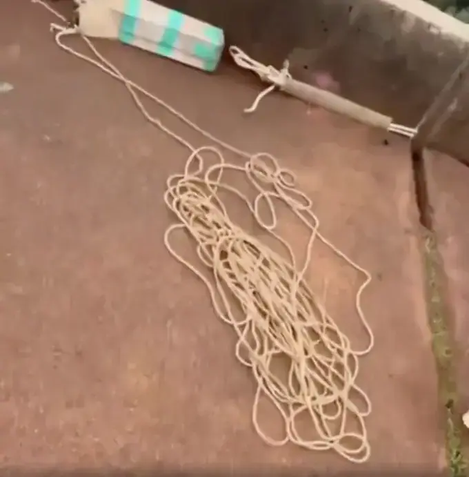 The bungee cord had not been attached (X)