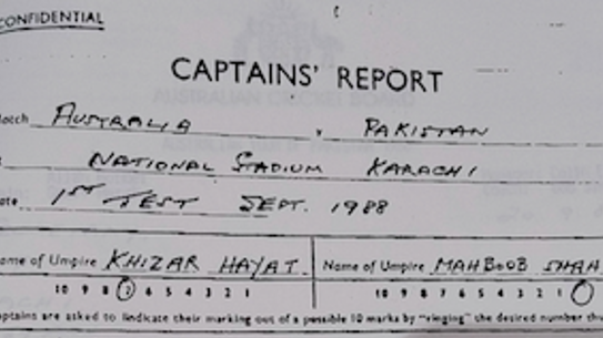 Allan Border’s captain’s report from the infamous 1988 Karachi Test.