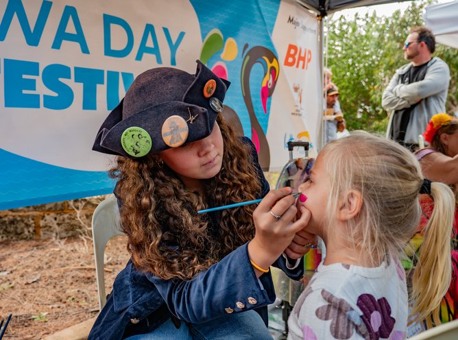 Face painting at WA Day.